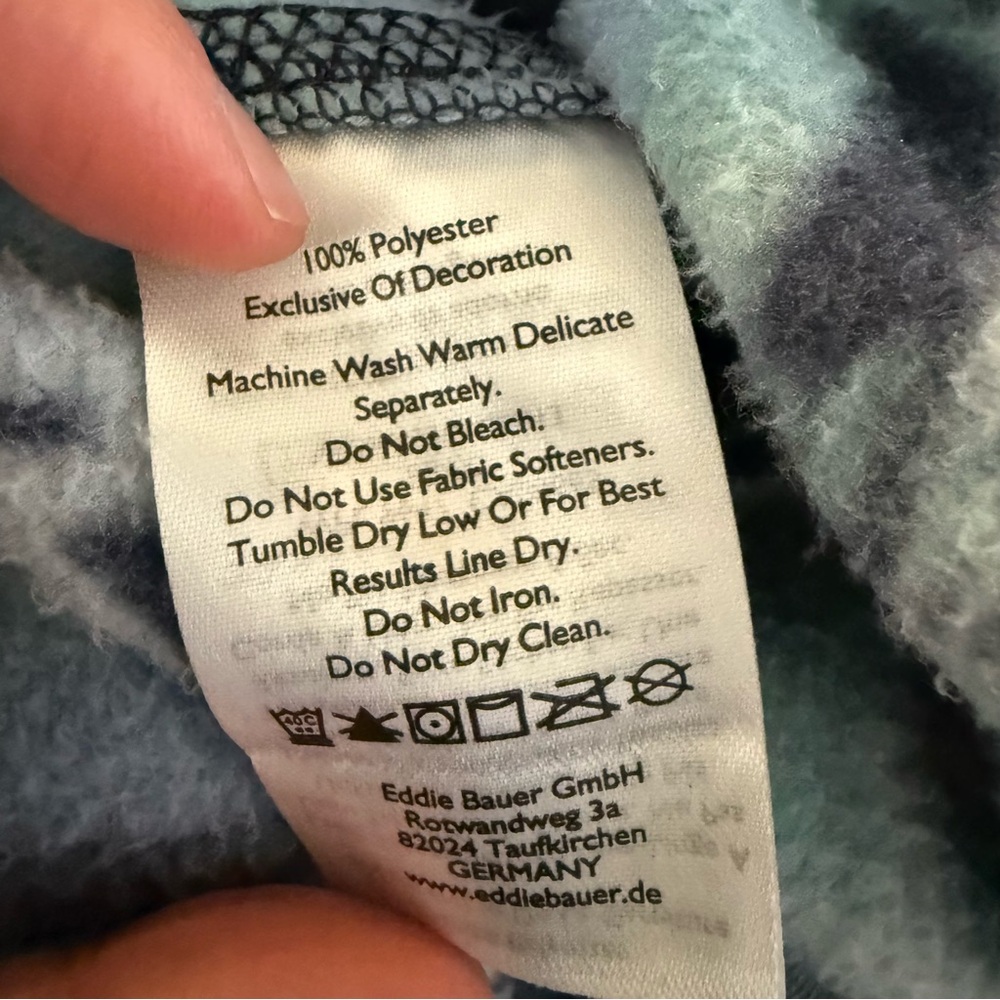 Eddie Bauer Men's Aztec Blue Fleece Pull Over 1/4 Zip Southwestern Gorpcore XL - Picture 8 of 8